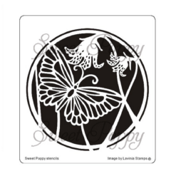 Wildflower Butterfly stencil