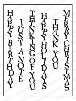 Vertical Greetings rubberstamps